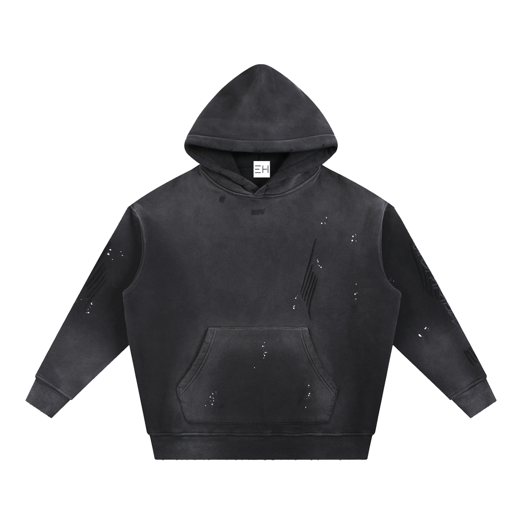 Unshakable — Vintage Washed Frayed Fleece Hoodie