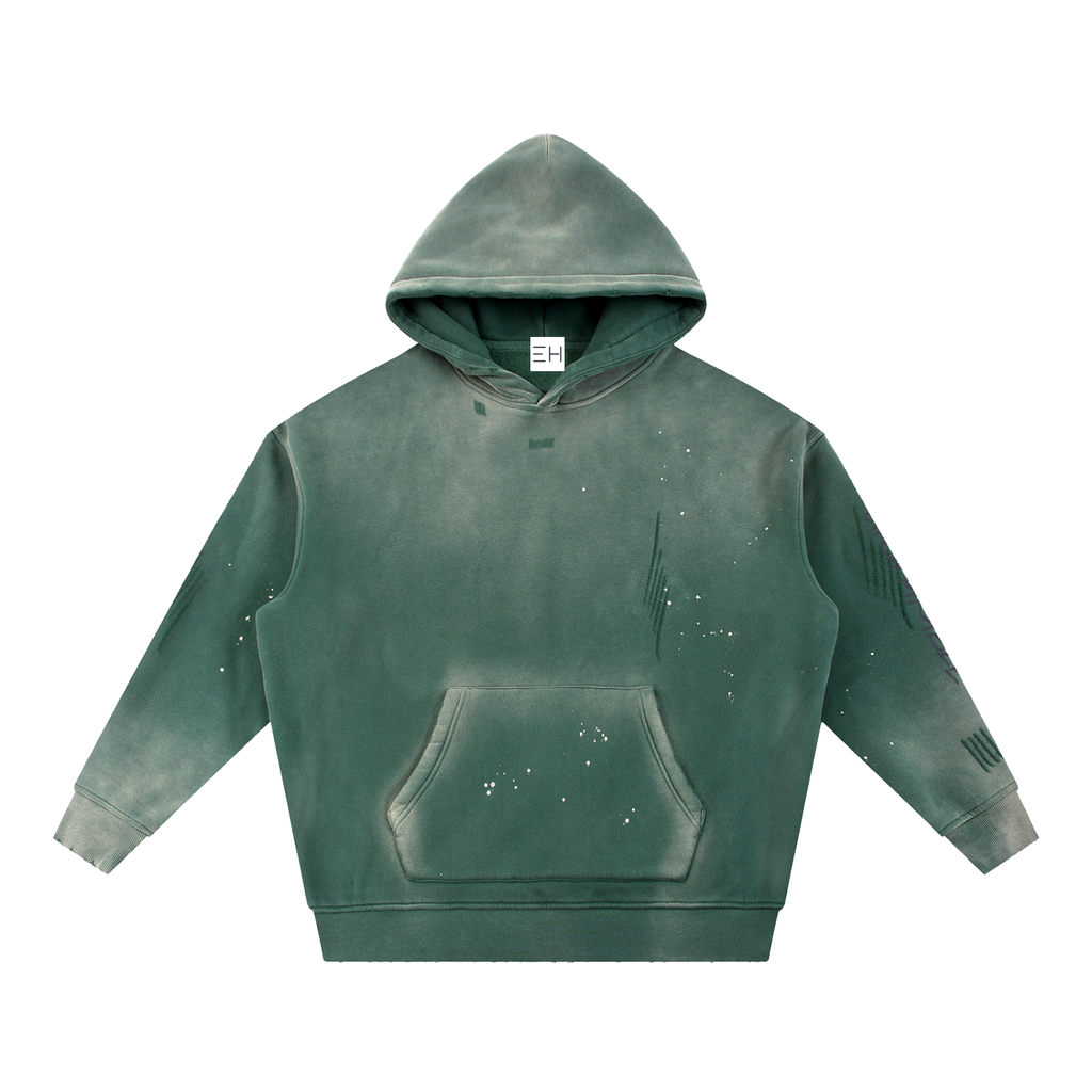 Unshakable — Vintage Washed Frayed Fleece Hoodie