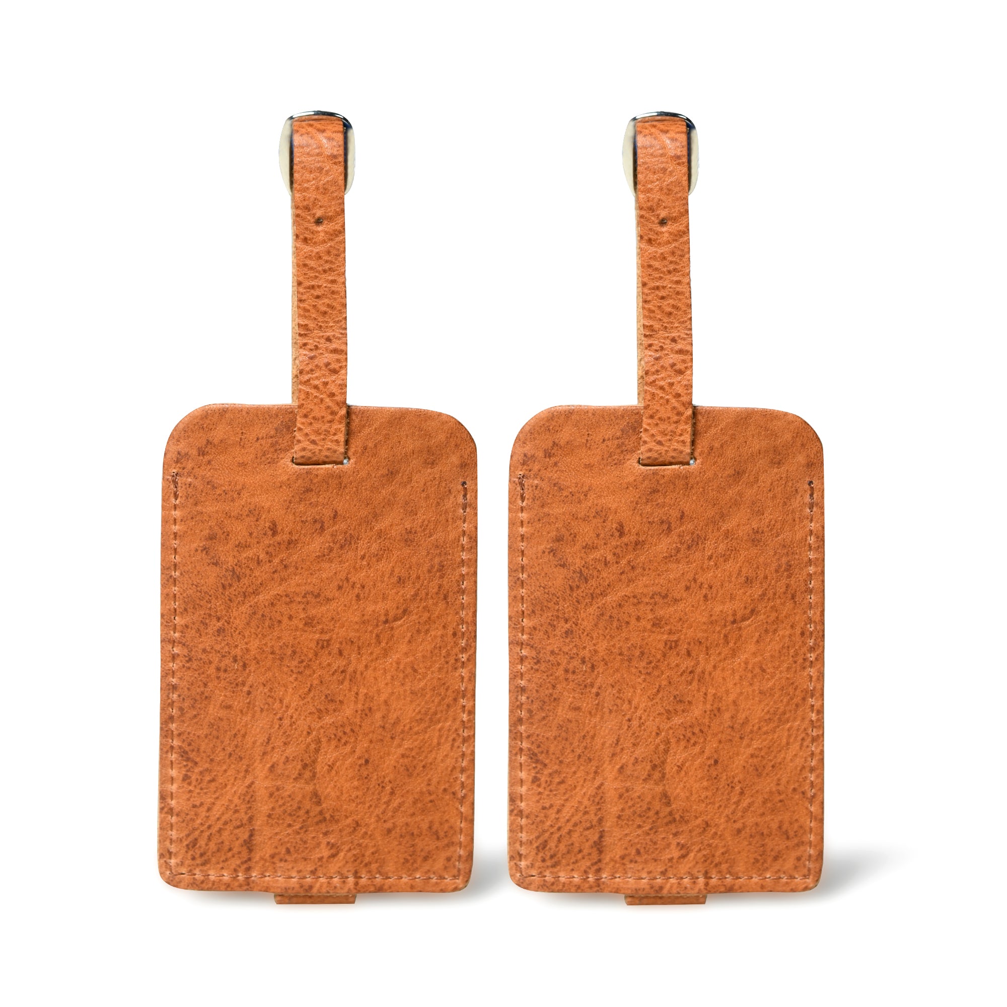 Tangier Leather Luggage Tags Set in Tan