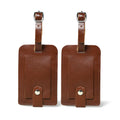 Tangier Leather Luggage Tags Set in Dark Brown