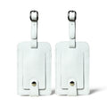 Tangier Leather Luggage Tags Set in White