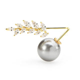 14K Real Gold Grey Pearl