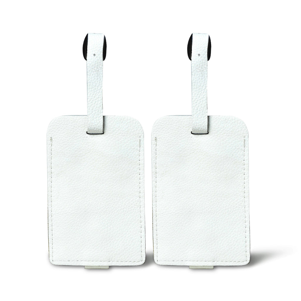 Tangier Leather Luggage Tags Set in White