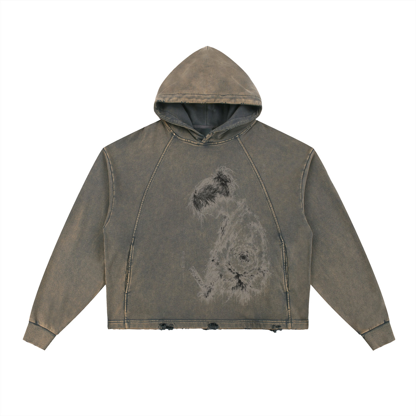 Unshakable — Vintage Washed Frayed-Hem Hoodie