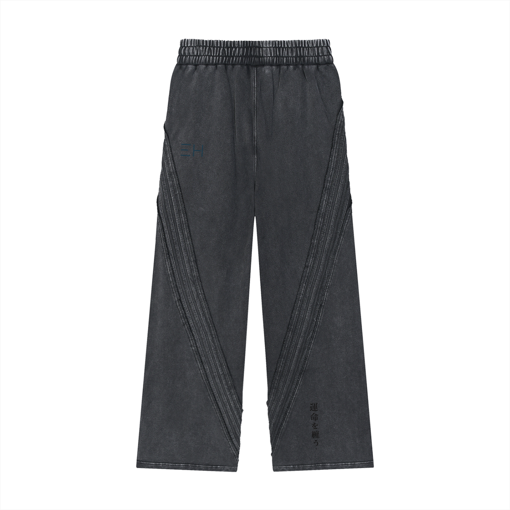 Unshakable La Rue - Snow Washed Tape Raw Edge Sweatpants