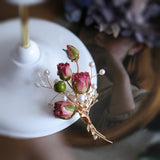 Pink Rose brooch
