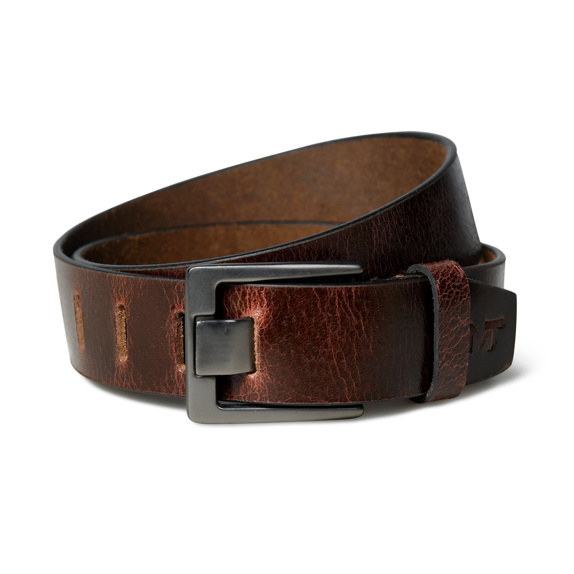 Dark Brown Full-Grain Leather Belt – Sleek Clean Finish