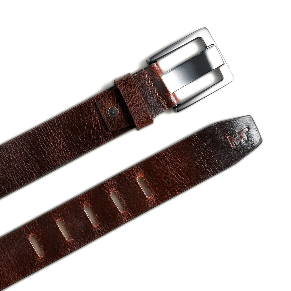Dark Brown Full-Grain Leather Belt – Sleek Clean Finish