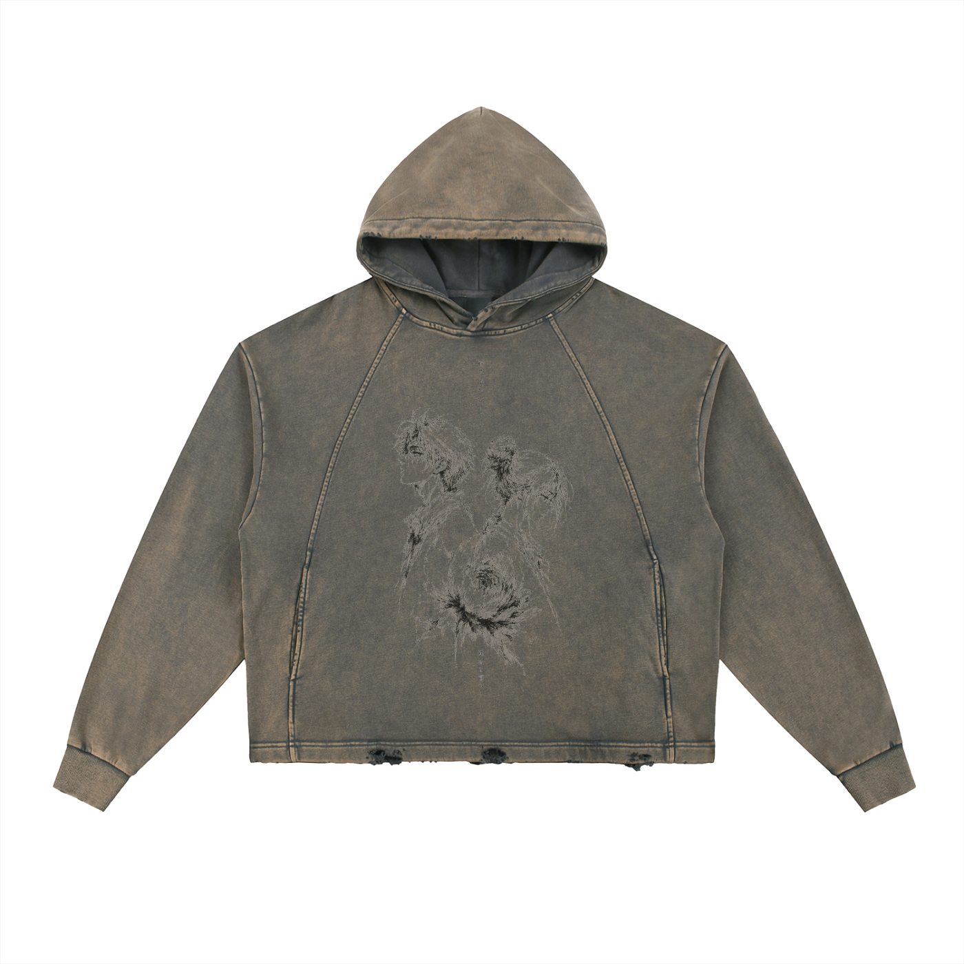 Unshakable — Vintage Washed Frayed-Hem Hoodie
