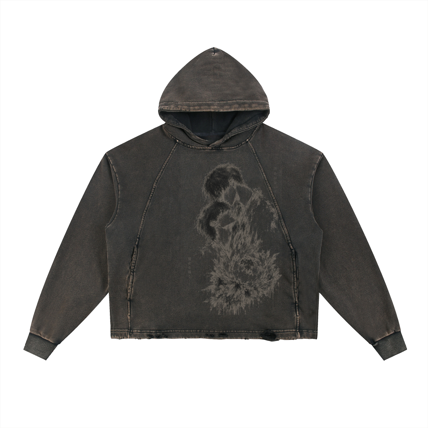 Unshakable — Vintage Washed Frayed-Hem Hoodie