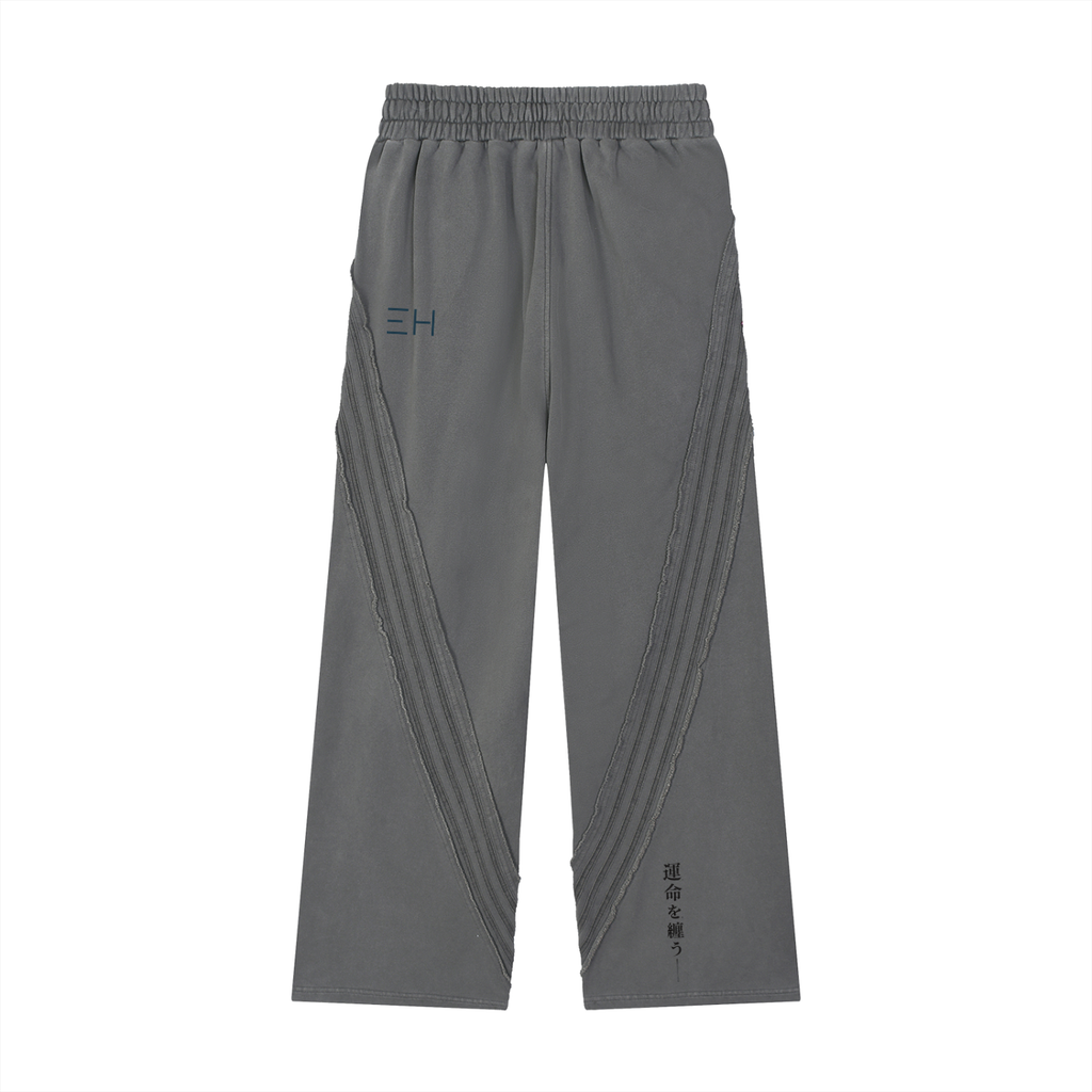 Unshakable La Rue - Snow Washed Tape Raw Edge Sweatpants