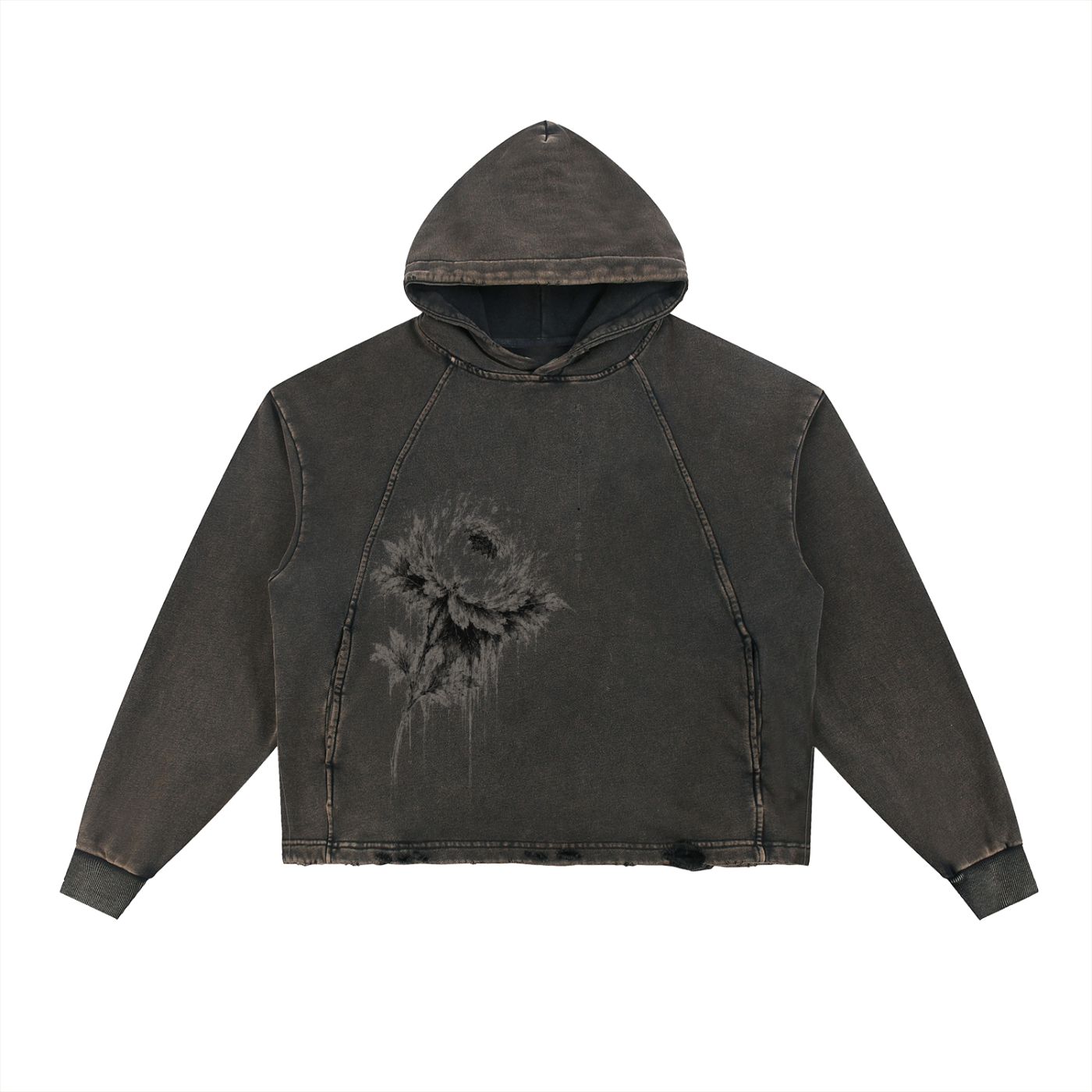 Unshakable — Vintage Washed Frayed-Hem Hoodie