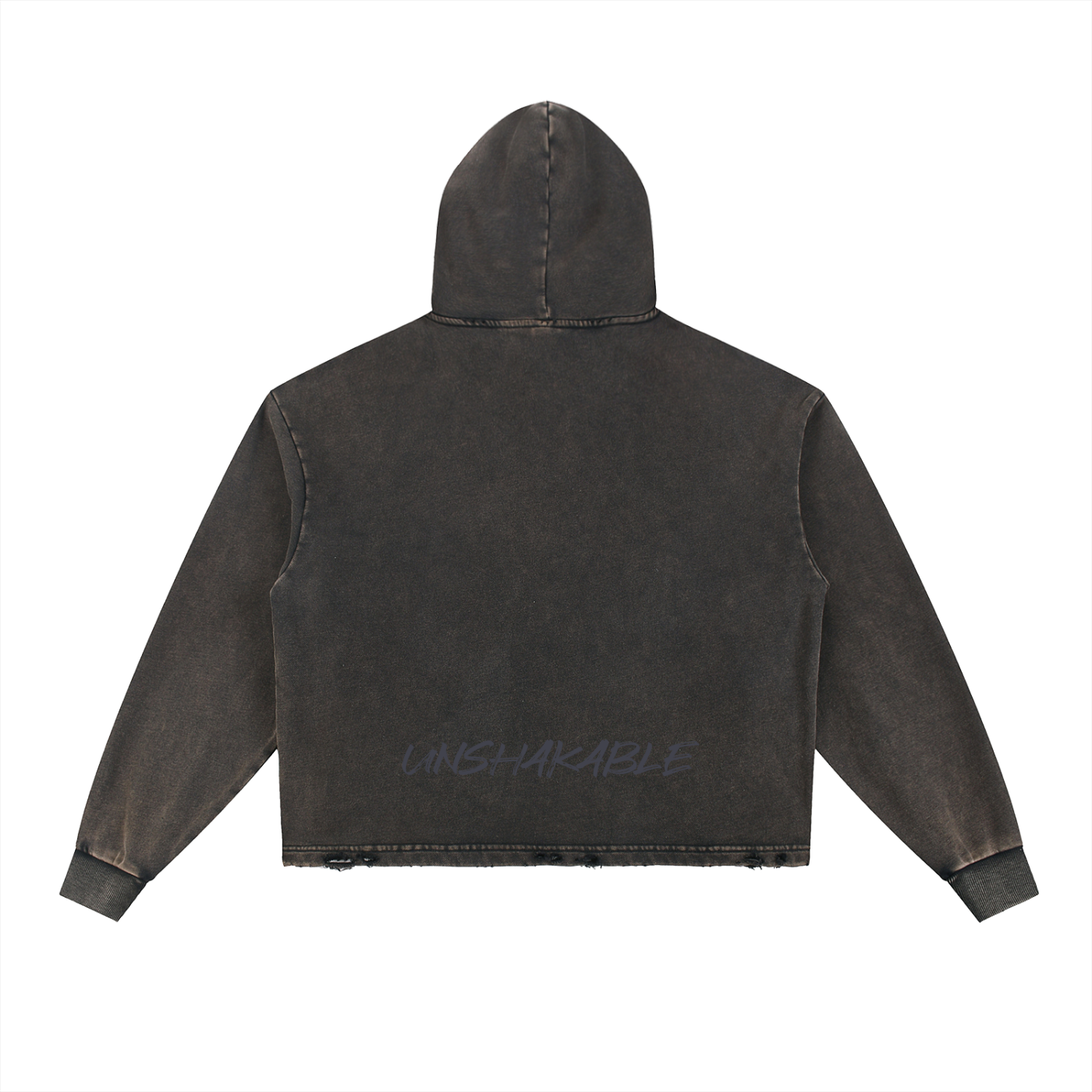 Unshakable — Vintage Washed Frayed-Hem Hoodie