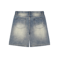Faded Distressed Baggy Denim Shorts